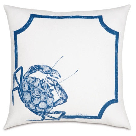 Blue Crab Hand-Painted Designer Pillow design by Studio 773