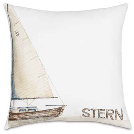 Ship Stern Hand-Painted Designer Pillow design by Studio 773