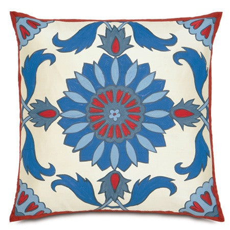 Islamic Tile Work Hand-Painted Designer Pillow design by Studio 773