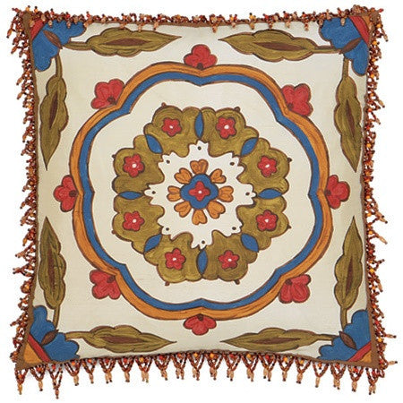 Moroccan Bloom Hand-Painted Designer Pillow design by Studio 773