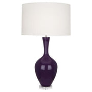 Audrey Table Lamp (Multiple Colors) with Fondine Fabric Shade design by Robert Abbey