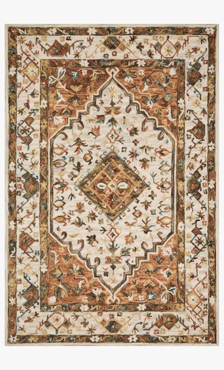 Beatty Rug in Ivory & Rust by Loloi II