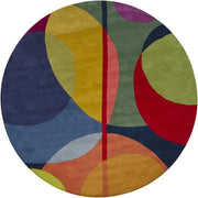 Bense Collection Hand-Tufted Area Rug, Multi-Color Circles