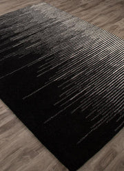 Tabo Handmade Stripe Black & Cream Area Rug
