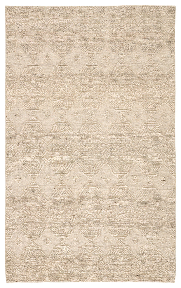Dentelle Hand-Knotted Geometric Beige Area Rug