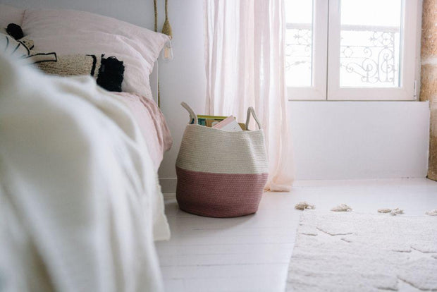 Zoco Basket in Ash Rose & Natural design by Lorena Canals
