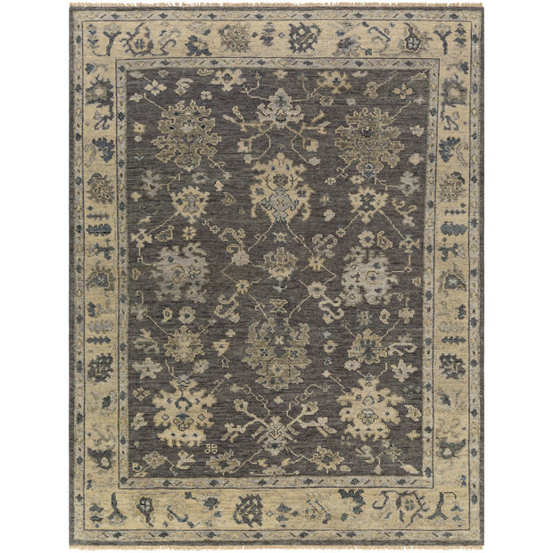 Biscayne BSY-2307 Hand Knotted Rug in Charcoal & Butter by Surya