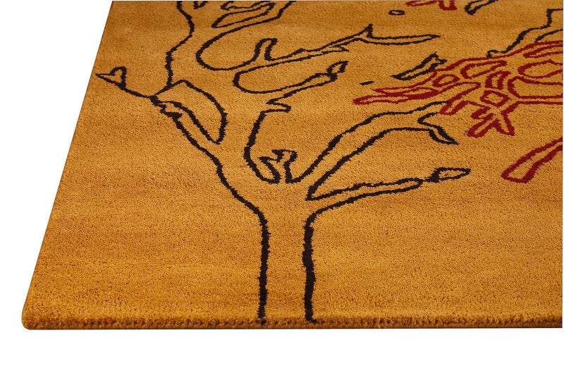 media image for Bandon Collection Hand Tufted Wool and Viscose Area Rug in Orange design by Mat the Basics 211