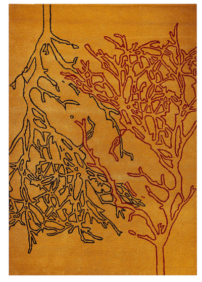 product image of Bandon Collection Hand Tufted Wool and Viscose Area Rug in Orange design by Mat the Basics 536