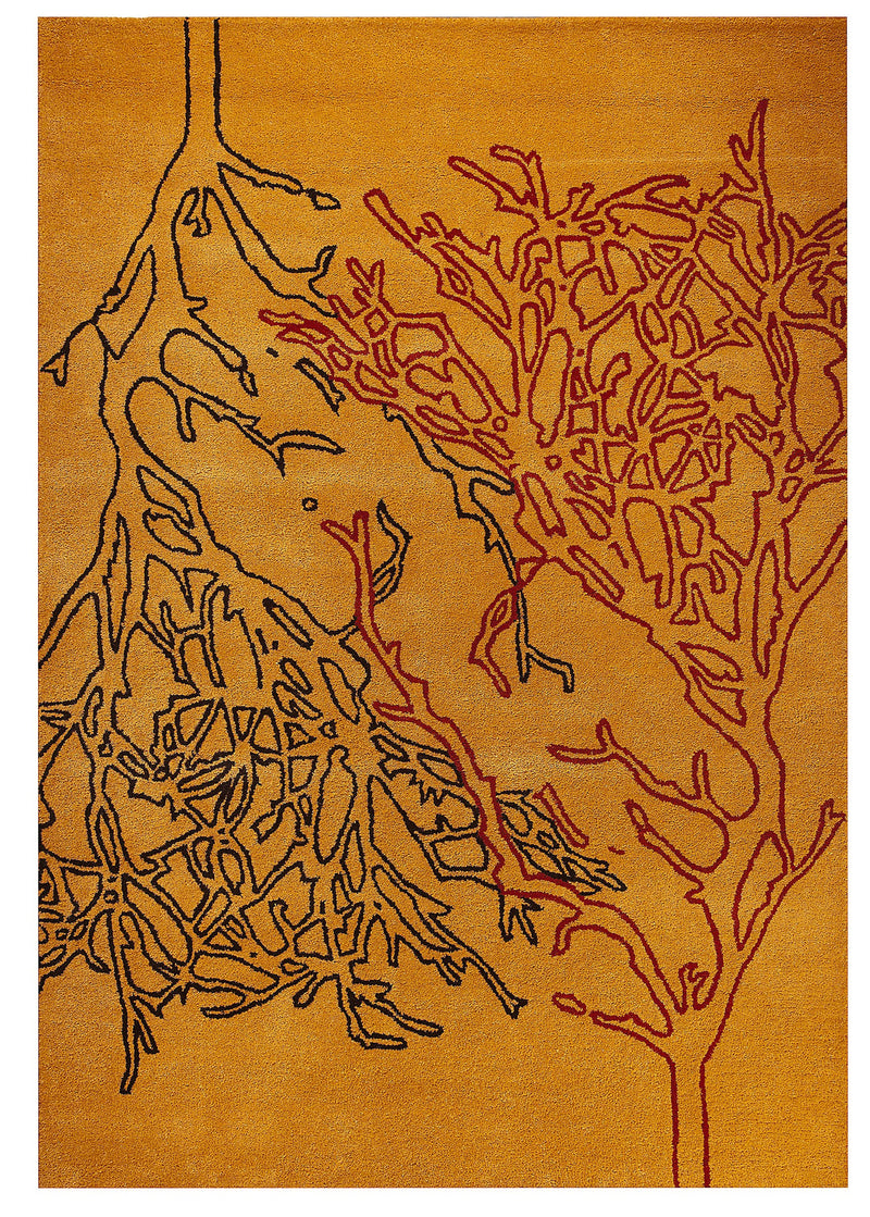 media image for Bandon Collection Hand Tufted Wool and Viscose Area Rug in Orange design by Mat the Basics 222