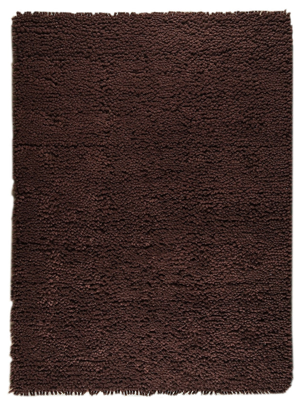 Berber Collection Hand Woven Wool Shag Area Rug in Brown design by Mat the Basics