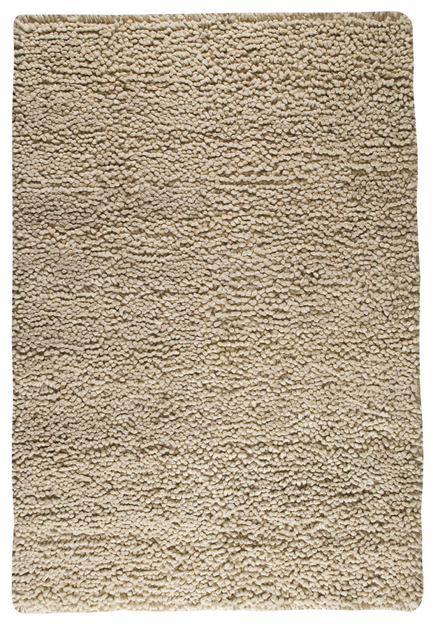 Berber Collection Hand Woven Wool Shag Area Rug in White design by Mat the Basics