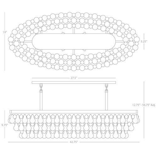 Bling Collection Oval Chandelier design by Robert Abbey