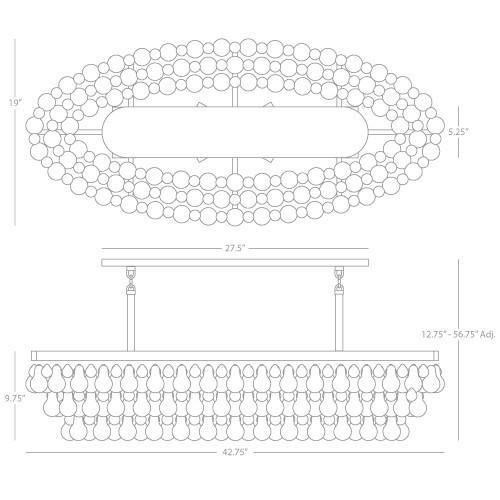media image for Bling Collection Oval Chandelier design by Robert Abbey 229
