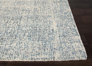 Britta Collection 100% Wool Area Rug in White Ice & Blue Print by Jaipur