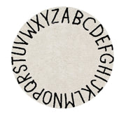 Round ABC Rug in Natural & Black design by Lorena Canals