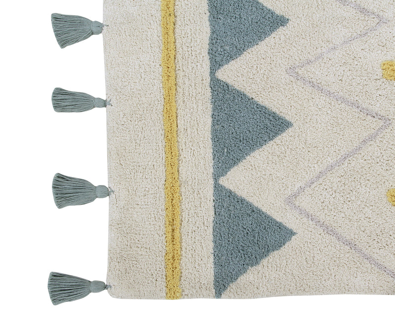 media image for Azteca Natural Rug in Vintage Blue design by Lorena Canals 217