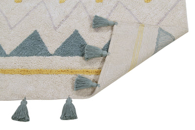 product image for Azteca Natural Rug in Vintage Blue design by Lorena Canals 14