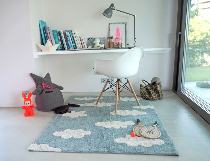 Clouds Rug in Vintage Blue design by Lorena Canals