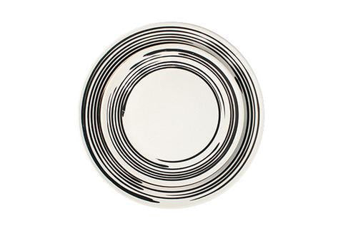 Salamanca Dinner Plate in Black & White Stripe design by Canvas