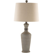 Caleb CAB-001 Table Lamp in Gray Body & Off-White Shade by Surya
