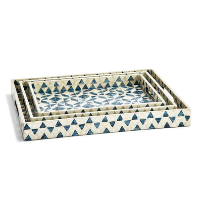 product image for Geometric Set of 3 Mother of Pearl Gallery Trays 55