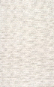 Hand Woven Chunky Woolen Cable Rug in White design by Nuloom