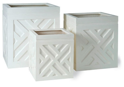 Chippendale Planters in Weathered White design by Capital Garden Products