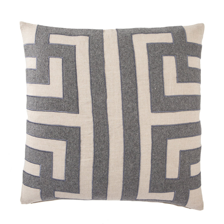 Ordella Gray & Silver Geometric Throw Pillow