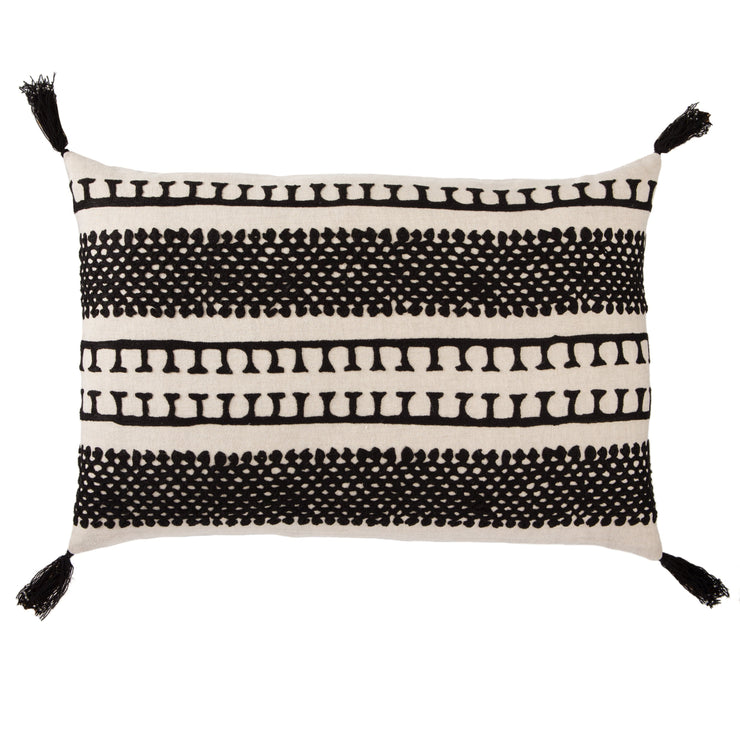 Fala Cream & Black Geometric Throw Pillow