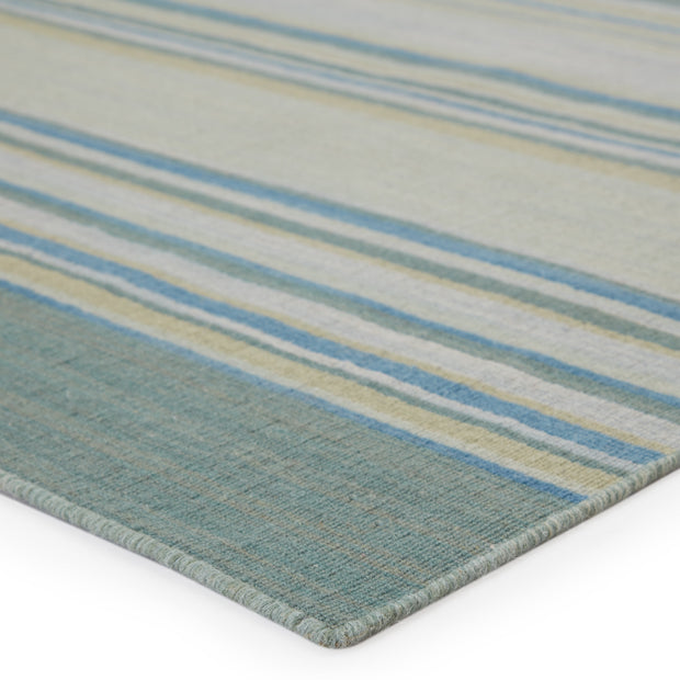 Kiawah Handmade Stripe Blue & Turquoise Area Rug