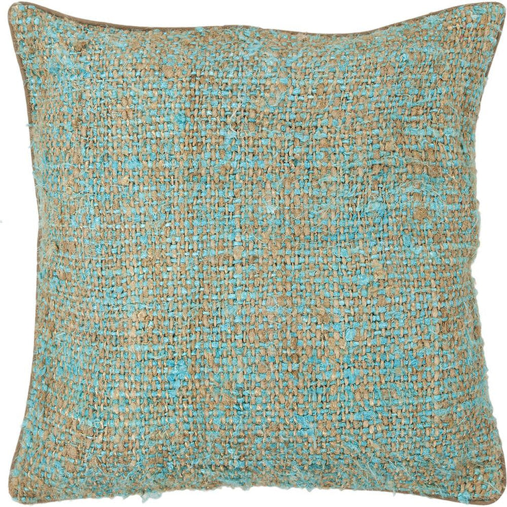 Silk Pillow in Blue & Natural