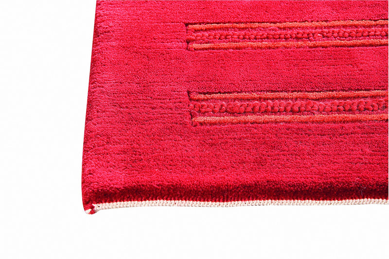 media image for Chicago Collection Wool and Viscose Area Rug in Red design by Mat the Basics 287