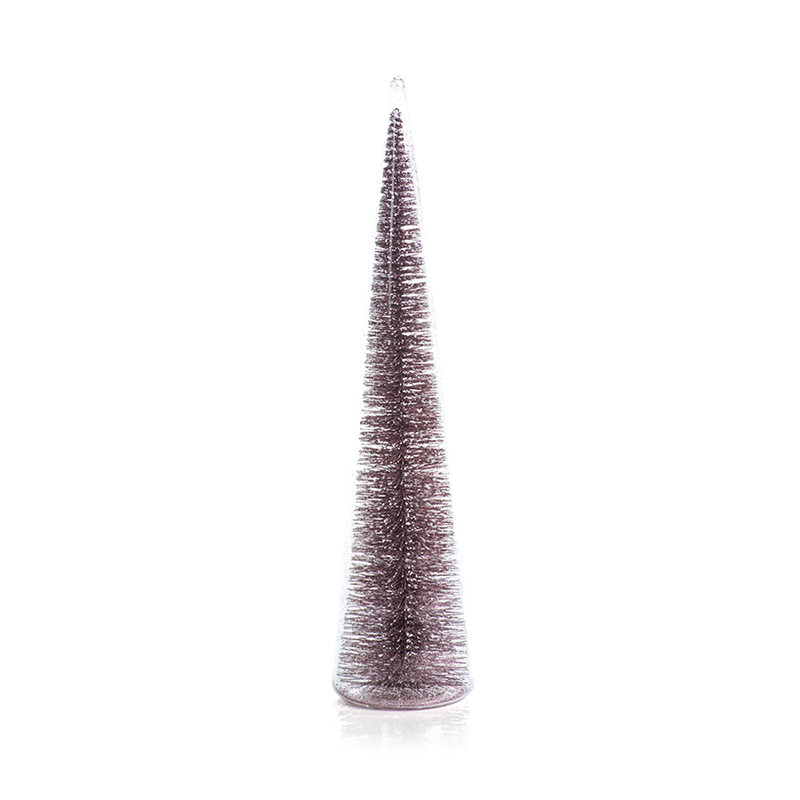 media image for Clear Glass Decorative Tree with Pink Glitter in Various Sizes 227
