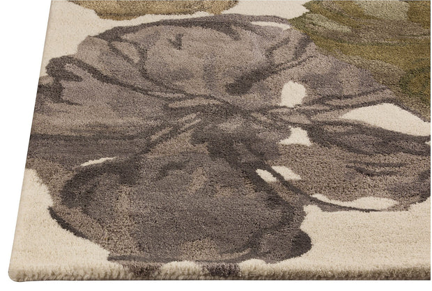 Dublin Floral Collection Wool and Viscose Area Rug in Fall design by Mat the Basics
