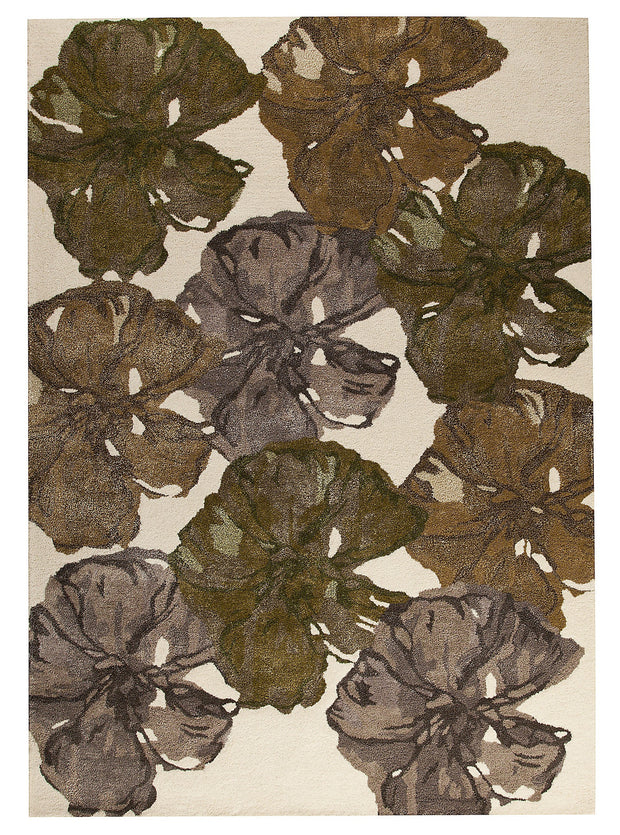 Dublin Floral Collection Wool and Viscose Area Rug in Fall design by Mat the Basics