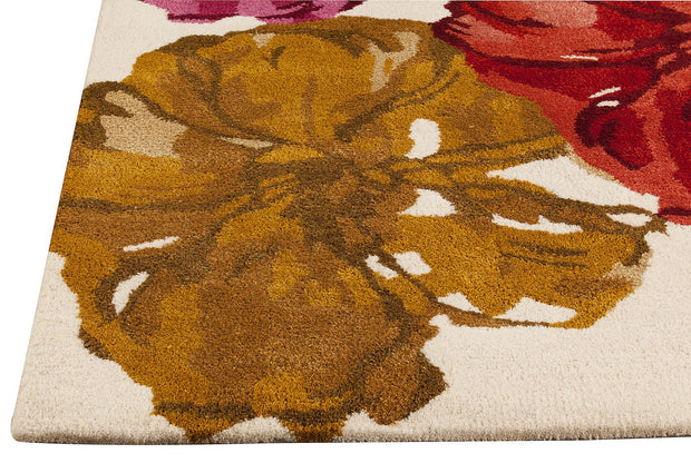 Dublin Floral Collection Wool and Viscose Area Rug in Spring design by Mat the Basics