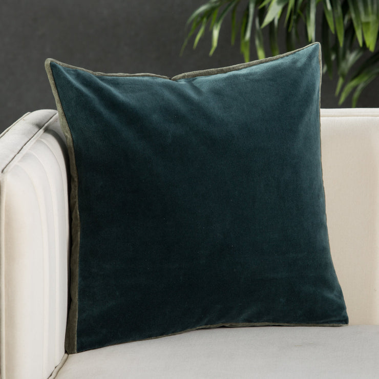 Bryn Solid Teal & Grey Pillow