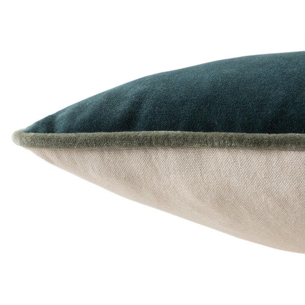 Lyla Solid Teal & Grey Pillow