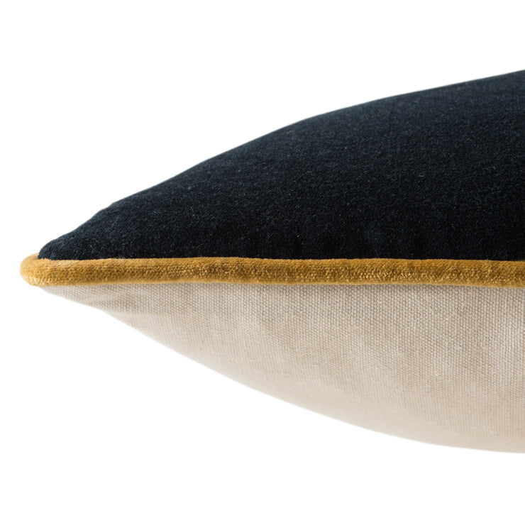 Lyla Solid Navy & Gold Pillow