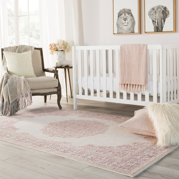 (D438) Jardel Blush Tufted Area Rug With Non-Slip Back, 8x10