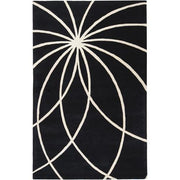 Forum Collection Wool Area Rug in Jet Black and Winter White design by Surya