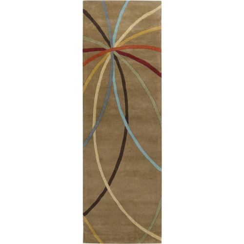 Forum Collection Wool Area Rug in Golden Brown and Multi design by Surya