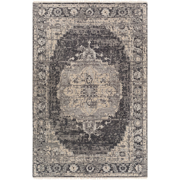 Festival FVL-1009 Hand Knotted Rug in Charcoal & Medium Grey by Surya