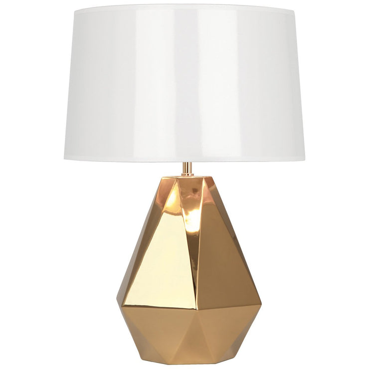Delta Table Lamp in Polished Gold Glazed Ceramic design by Robert Abbey