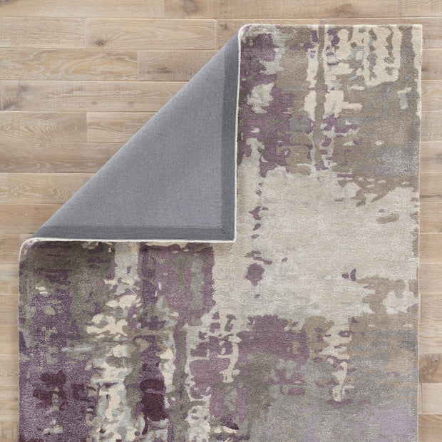 Matcha Handmade Abstract Gray & Purple Area Rug