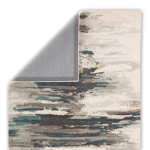 Ryenn Handmade Abstract Teal & Gray Area Rug