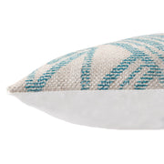 Malae Indoor/ Outdoor Tribal Turquoise & Cream Pillow