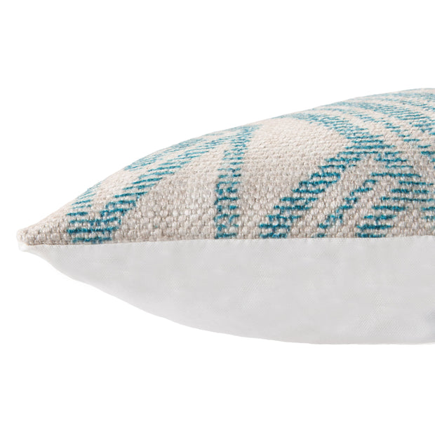 Malae Indoor/ Outdoor Tribal Turquoise & Cream Pillow