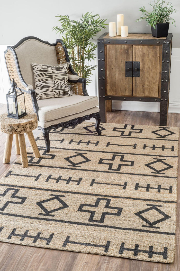 Hand Loomed Barry Rug in Natural design by NuLoom